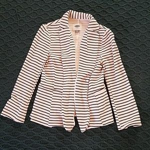 Old navy blazer black and white stripes